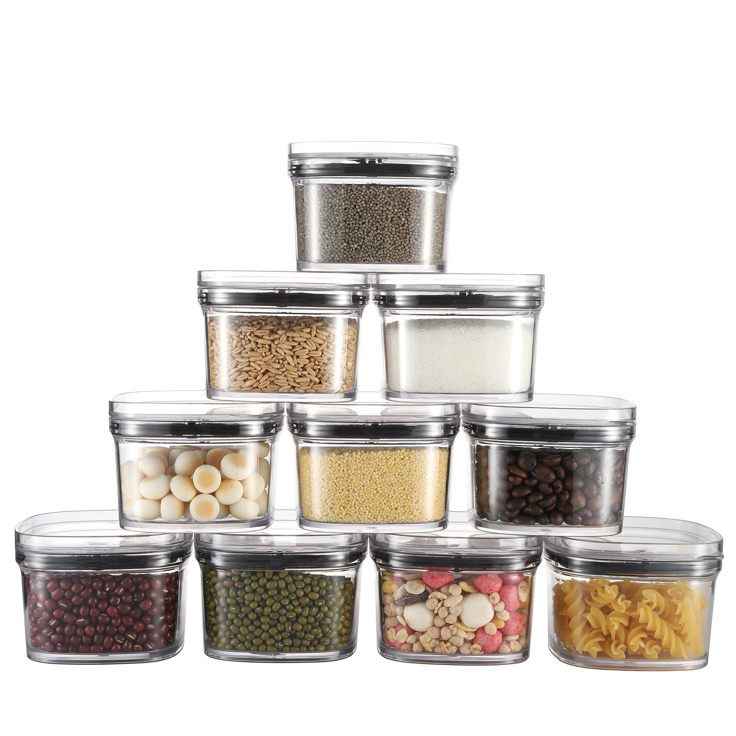 10-Piece Airtight Salad Dressing Containers Set - Reusable Plastic Condiment Storage with Lids - Perfect for Lunch Box, Picnic, Travel, Kitchen & Restaurant Use - Holds Sauces, Spices, Sugar & More (BPA-Free)