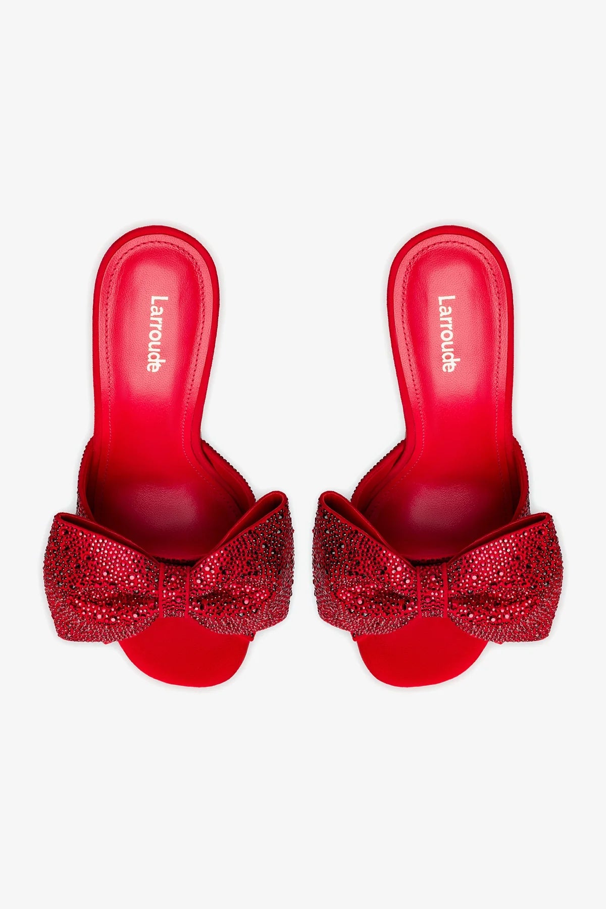 Elle Mule Crystal Embellished Slippers - Women's Comfortable Scarlet Suede House Shoes for Lounge & Home Wear