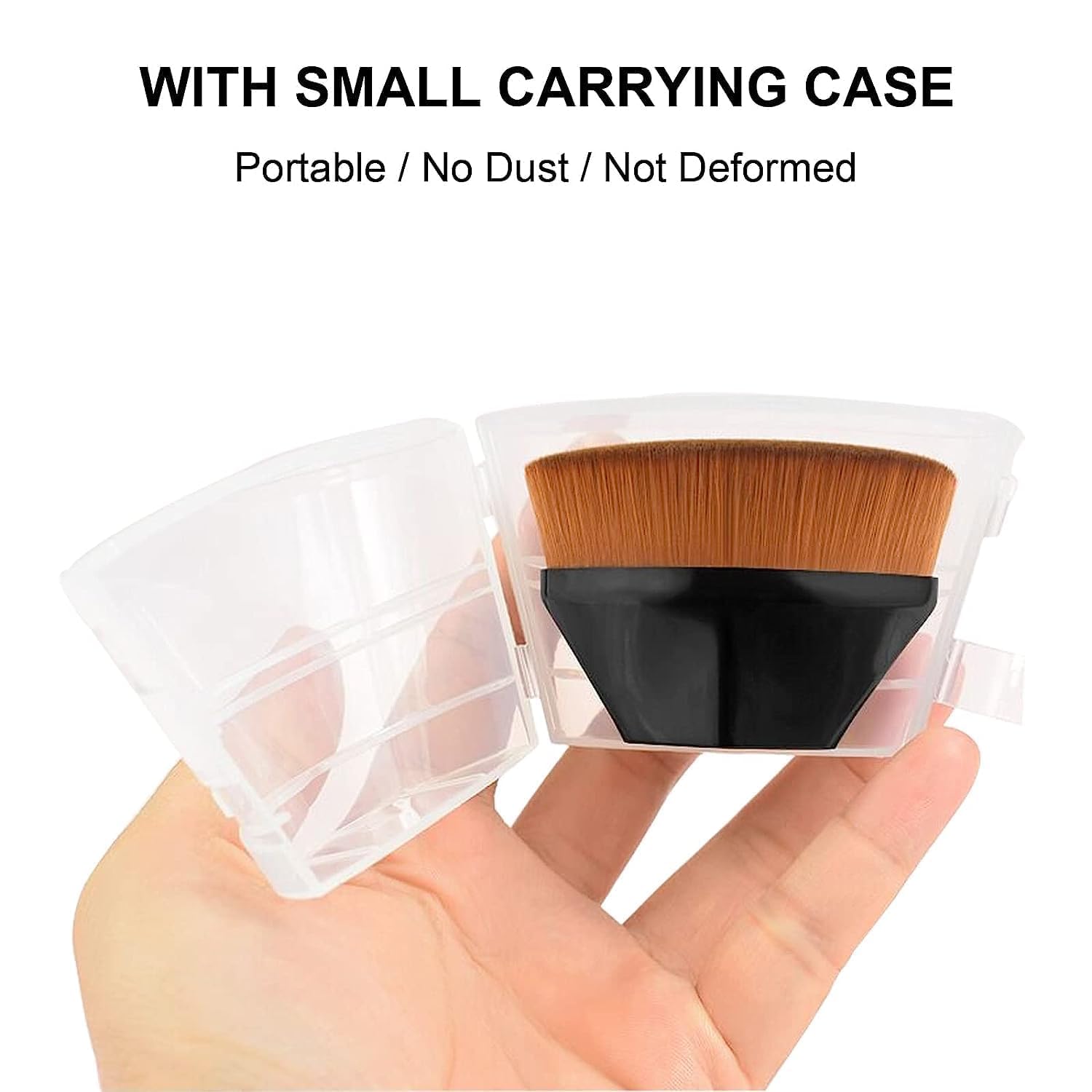 Premium Foundation Makeup Brush Set for Liquid, Cream & Powder - Blending Face Blush Brush with Bonus Protective Case (Black) | Perfect for Flawless Makeup Application at Home or On-The-Go