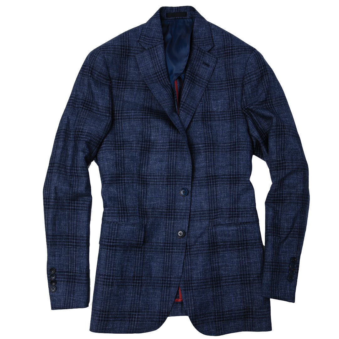 Barberis Twilight Plaid Sport Coat for Men | Classic Wool Blazer for Business, Weddings & Formal Events | Slim Fit Tailored Jacket