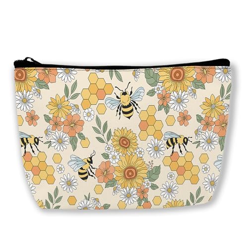retro 70s 60s groovy hippie flower bee