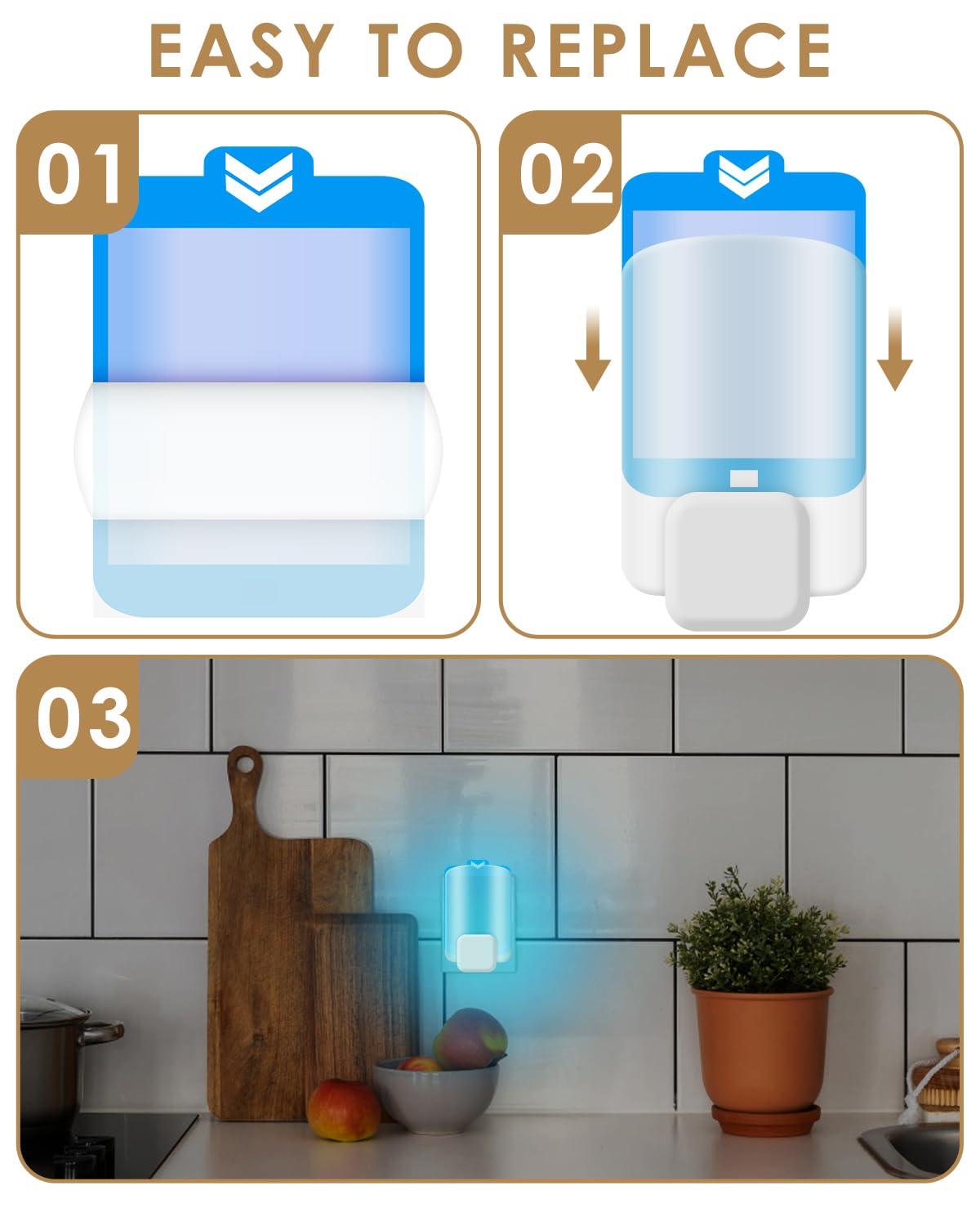TINDTOP Refill Cartridges & Replacement Glue Boards (16 Pack) - Compatible with Raid Essentials Plug-in & Indoor Blue Light Devices - Effective Insect Traps for Home, Kitchen, and Office Use