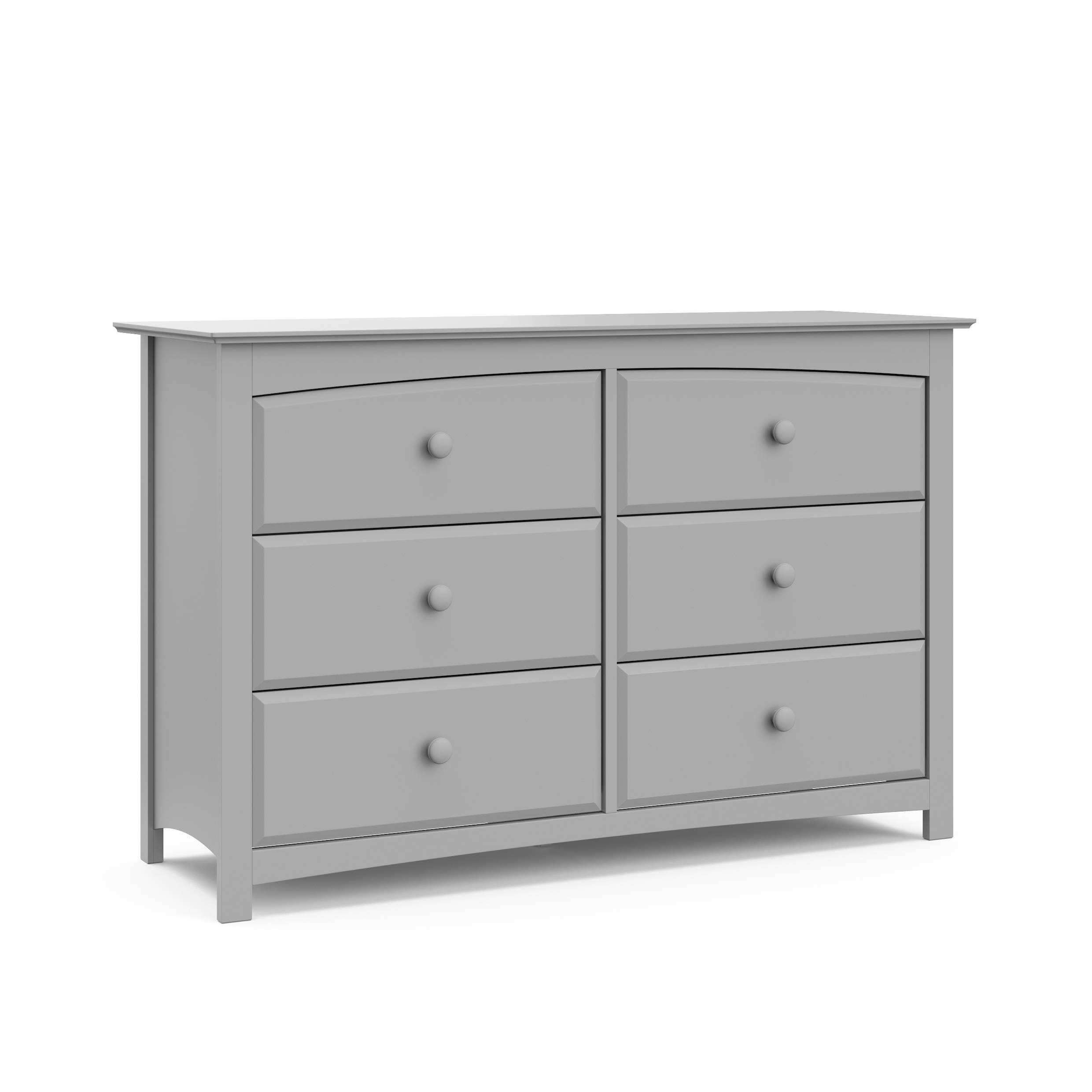 Storkcraft Kenton 6-Drawer Universal Dresser in Pebble Gray - Kids Bedroom Dresser, Nursery Storage Organizer, Children's Chest of Drawers with 6 Spacious Drawers | Perfect for Nursery Organization, Toddler Room Storage & Kids Bedroom Decor