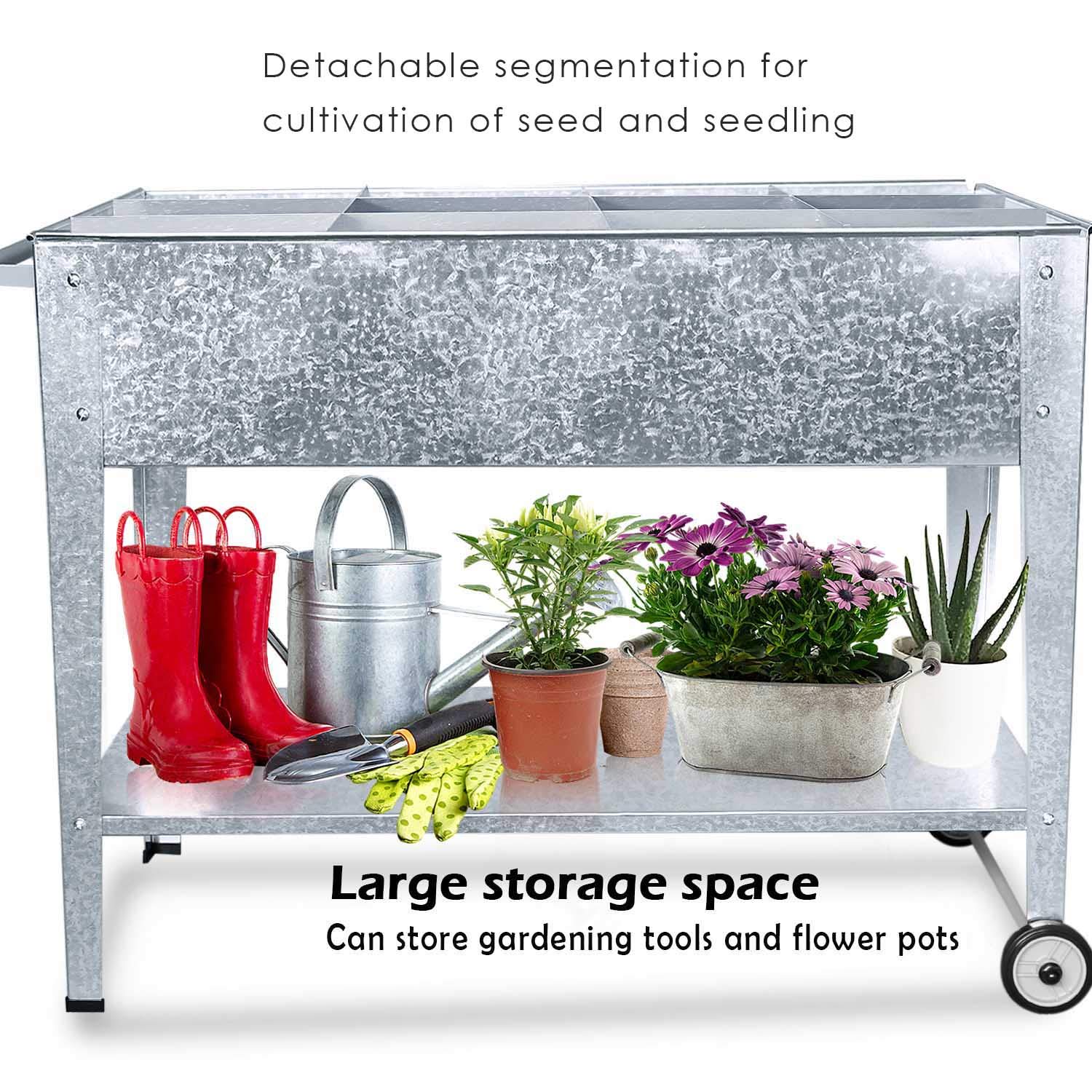Galvanized Raised Garden Bed with Legs - Portable Elevated Planter for Outdoor, Balcony & Deck Gardening