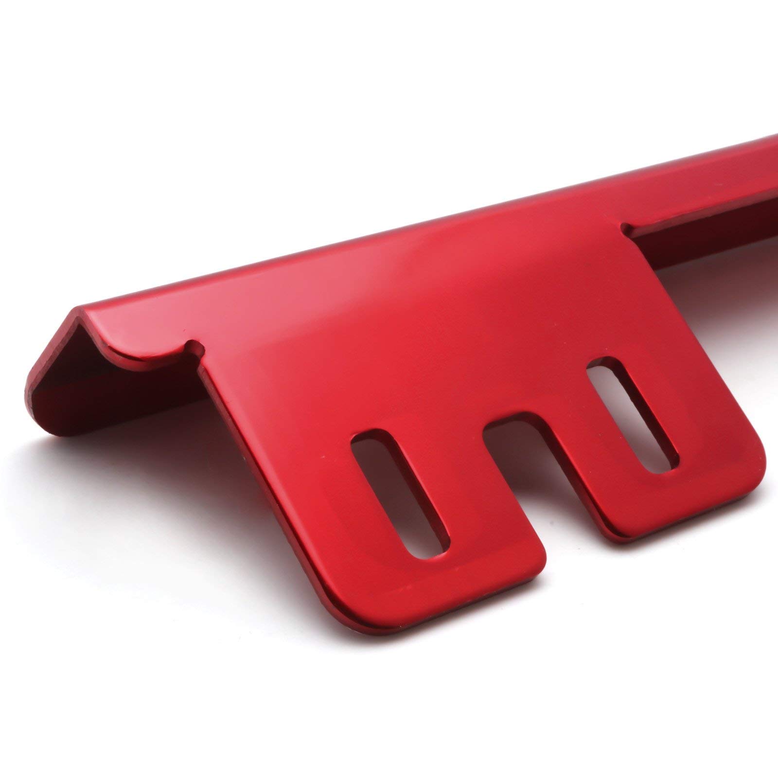 JDM Universal Front Bumper License Plate Mount Bracket Relocator Holder Bar Kit - Red - Fits Most Cars | Easy Installation & Secure Fit for Street Legal Compliance | Perfect for Car Enthusiasts & Custom Builds
