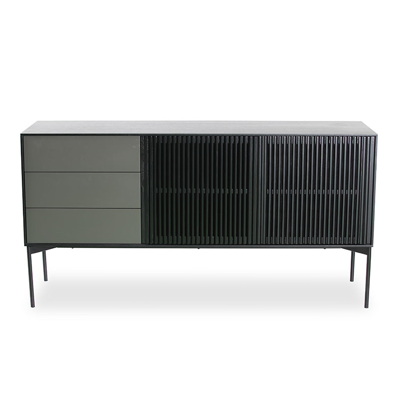 SEGAN 160cm Sideboard Buffet Cabinet - Modern Black & Grey Storage for Dining Room, Living Room & Entryway - Perfect for Organizing Dishes, Linens & Home Decor