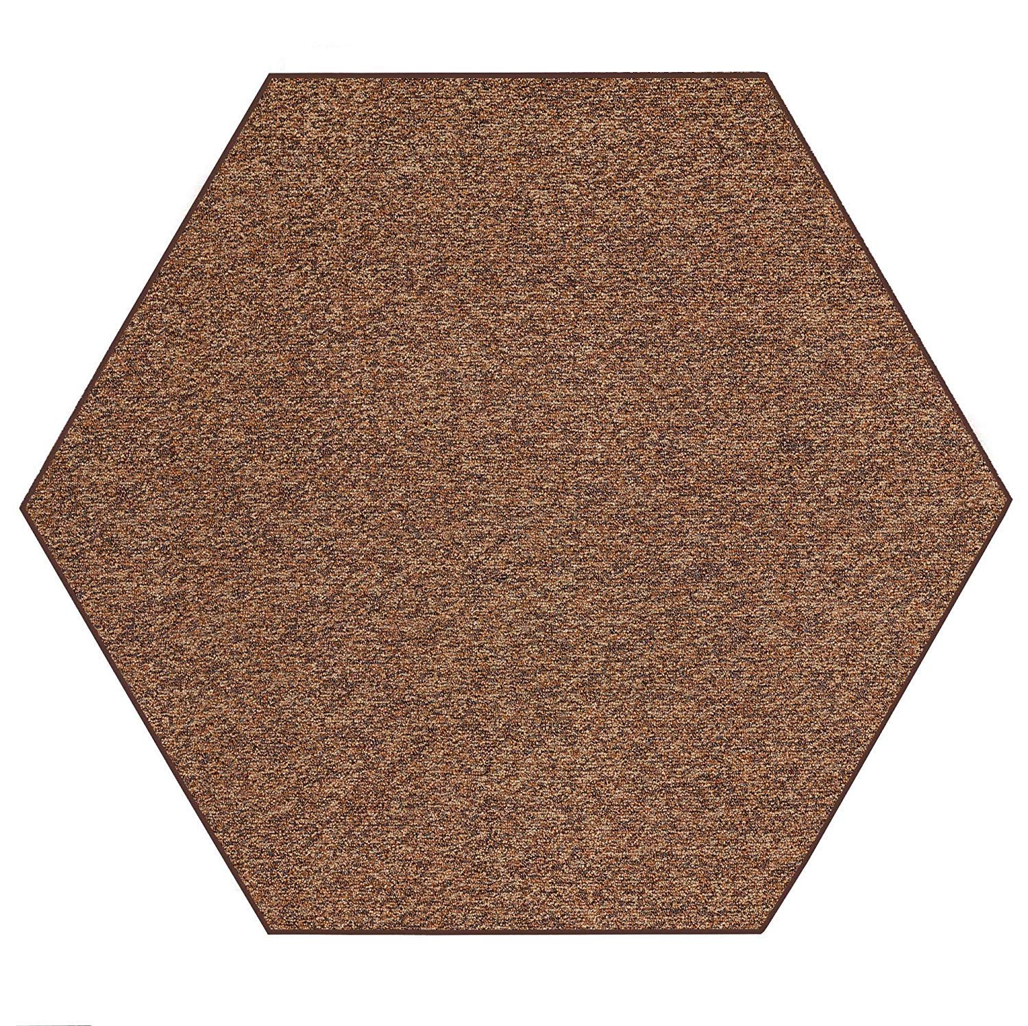 Premium Non-Slip Hexagon Turf Mat for Outdoor Use - 4' Heavy Duty Artificial Grass Rug with Chocolate Color - Perfect for Patio, Deck, Garden & Backyard Decor