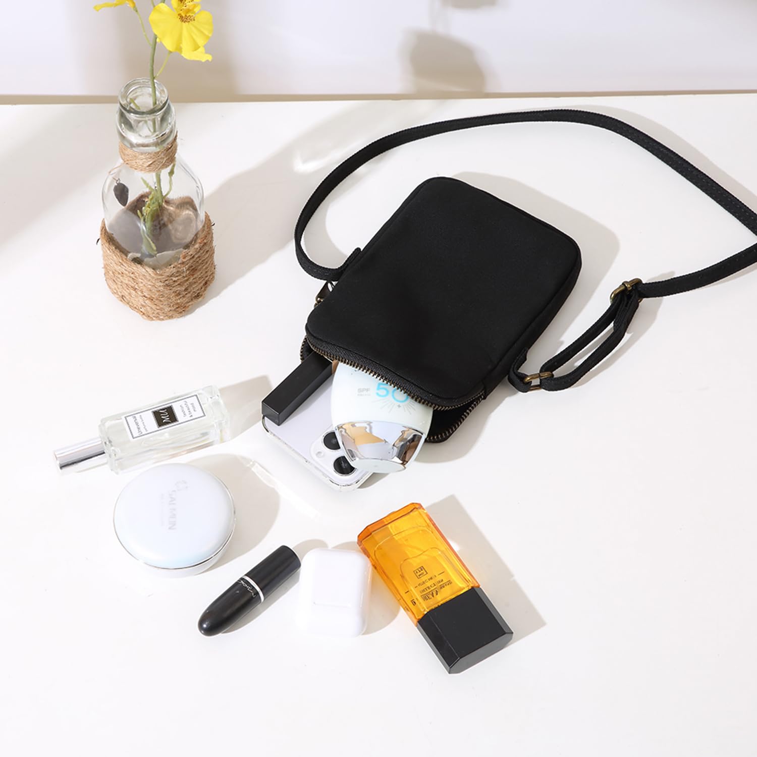 Compact Crossbody Phone Purse with Zipper - Mini Shoulder Bag Wallet for Smartphones & Credit Cards - Perfect for Travel, Shopping, and Everyday Use