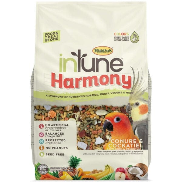 Premium Higgins InTune Harmony Conure & Cockatiel Bird Food - Natural Nutrition for Pet Parrots - Perfect for Daily Feeding & Training Treats