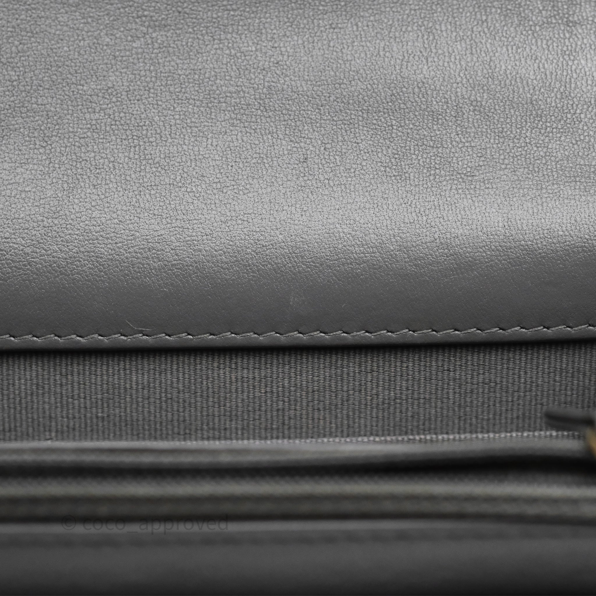 Chanel 19 Wallet on Chain WOC Crossbody Bag - Grey Lambskin Leather with Mixed Hardware - Perfect for Evening Out & Daily Use