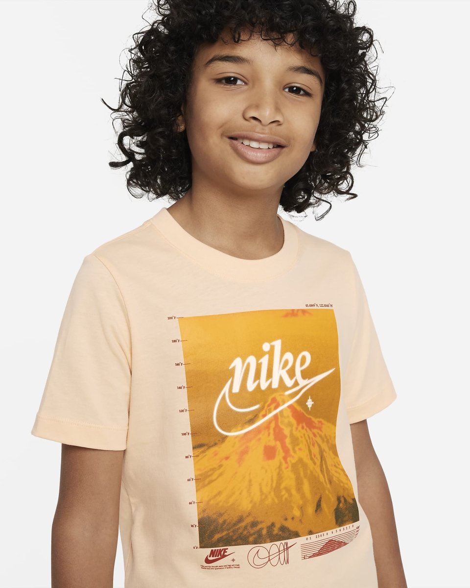 Nike Junior Sportswear Tee - Soft Peach Cotton T-Shirt for Kids | Comfortable & Stylish Activewear for School, Sports & Play