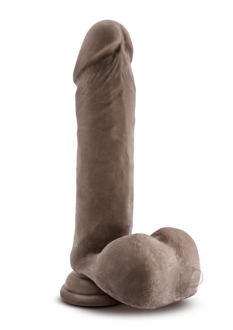 Au Naturel Sensa Feel Realistic Dildo 8 Inch Chocolate - Lifelike Silicone Adult Toy for Couples & Solo Play, G-Spot & Prostate Stimulation