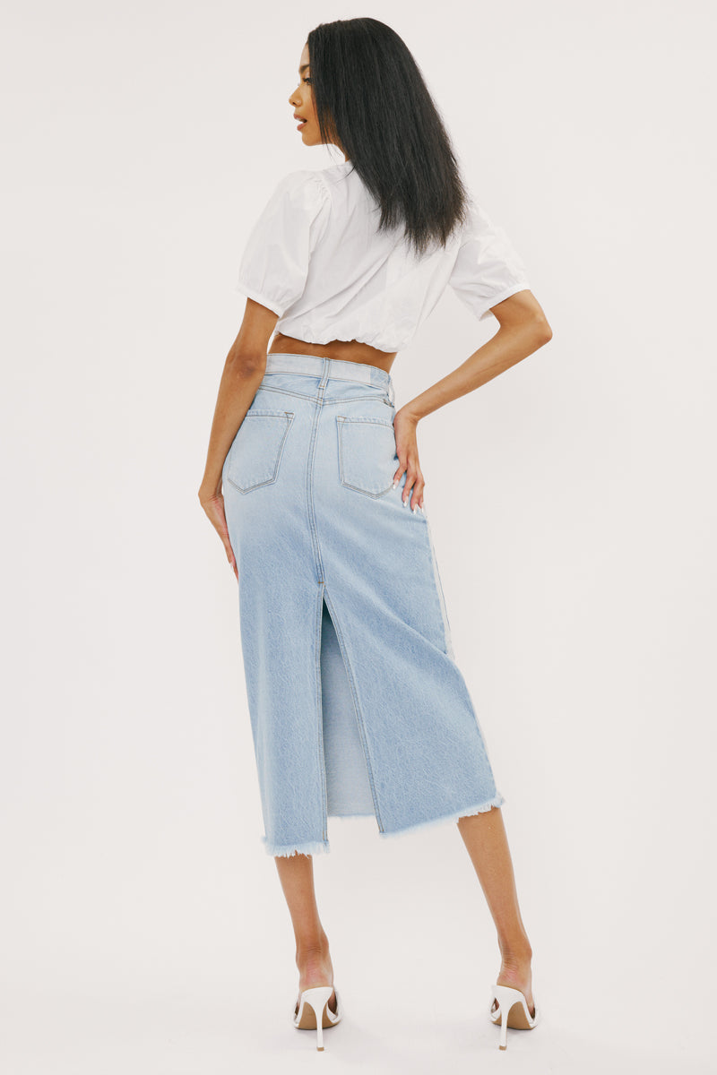 Elegant Madrid Midi Skirt for Women - Flowy A-Line Midi Skirt with Pockets - Perfect for Office, Date Night & Casual Outings