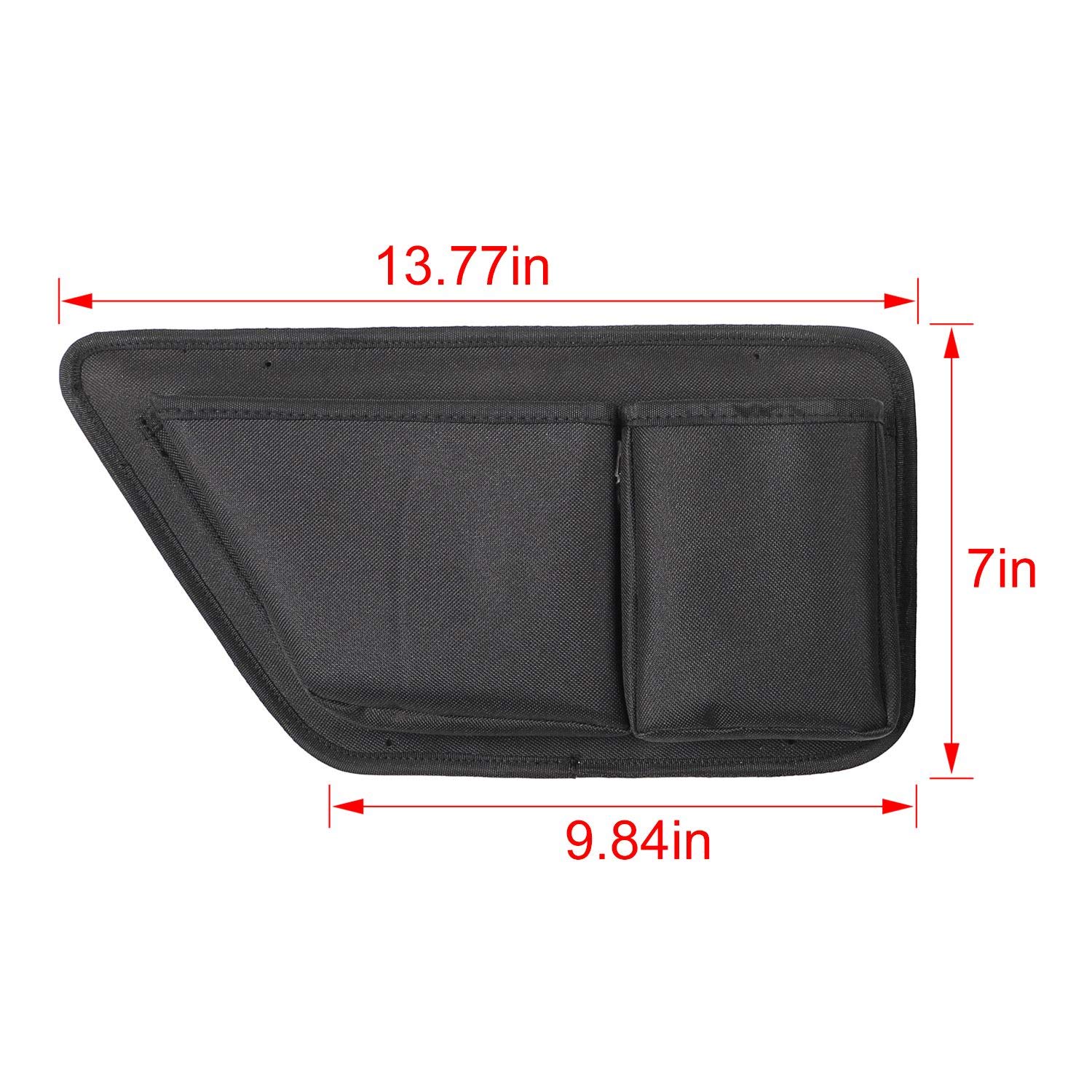 JeCar Durable Oxford Fabric Door Pockets Storage Organizer - Compatible with Jeep Wrangler 2011-2023 JK JL Models - Interior Car Accessories (2 Pack) - Perfect for Road Trips, Camping & Off-Road Adventures