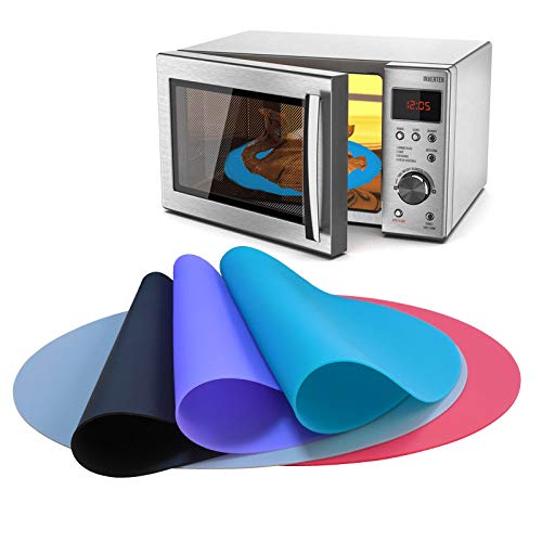BPA-Free Silicone Microwave Mat - 12 Inch Heat-Resistant Splatter Guard & Hot Pad (475°F) | Food Grade Safe, Dishwasher Safe for Easy Cleaning | Perfect for Cooking, Baking & Protecting Countertops (Orange)