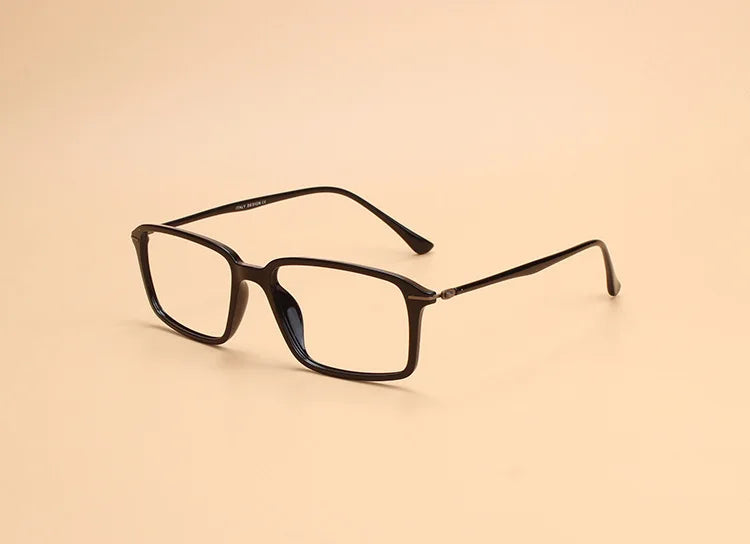 Brightzone Unisex Full Rim Square Ultem Carbon Steel Eyeglasses 79019 - Lightweight Durable Frames for Men & Women - Perfect for Reading, Work, and Everyday Wear
