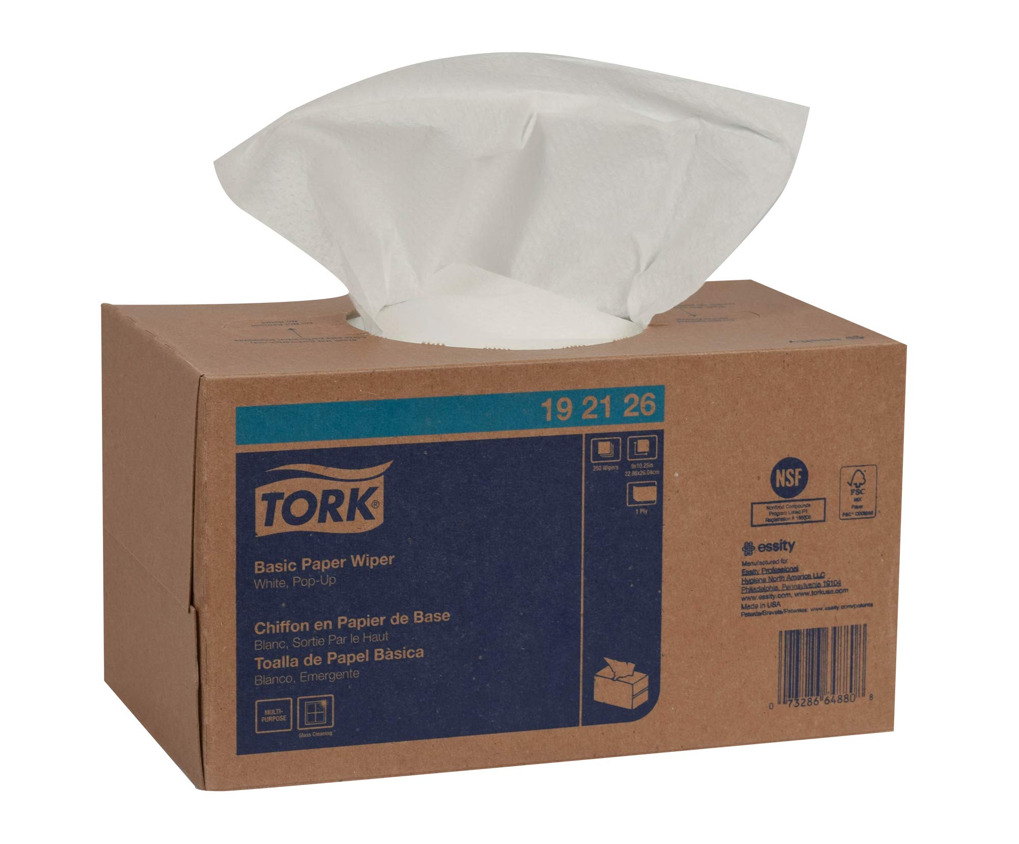 Tork Basic Paper Wiper Pop-Up Box | Premium Disposable Paper Towels for Kitchen, Bathroom & Office Cleaning | Bulk Paper Towel Dispenser for Home & Commercial Use