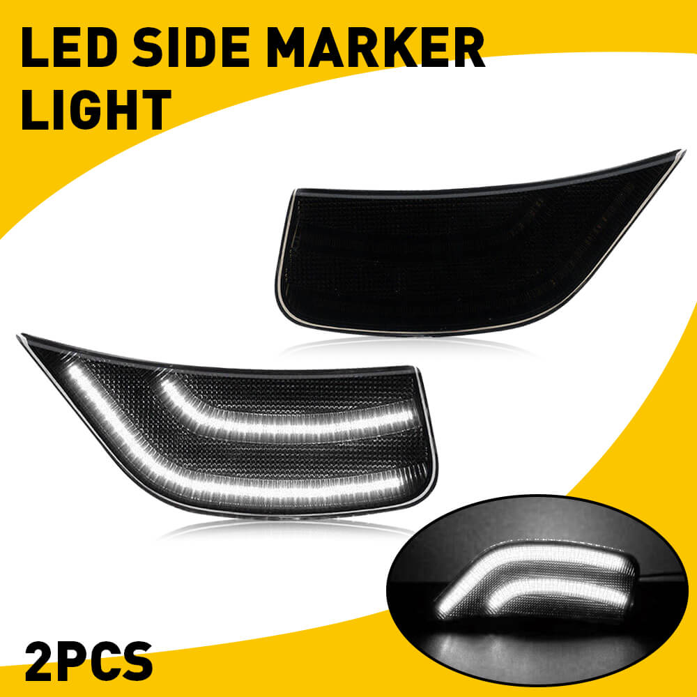 LED Side Marker Light Replacement for 2021-2023 GMC Yukon/XL/Denali, Chevy Tahoe/Suburban, Cadillac Escalade/ESV - Amber Clear Lens, Waterproof, Easy Installation - Perfect for Off-Roading, Night Driving & Vehicle Customization
