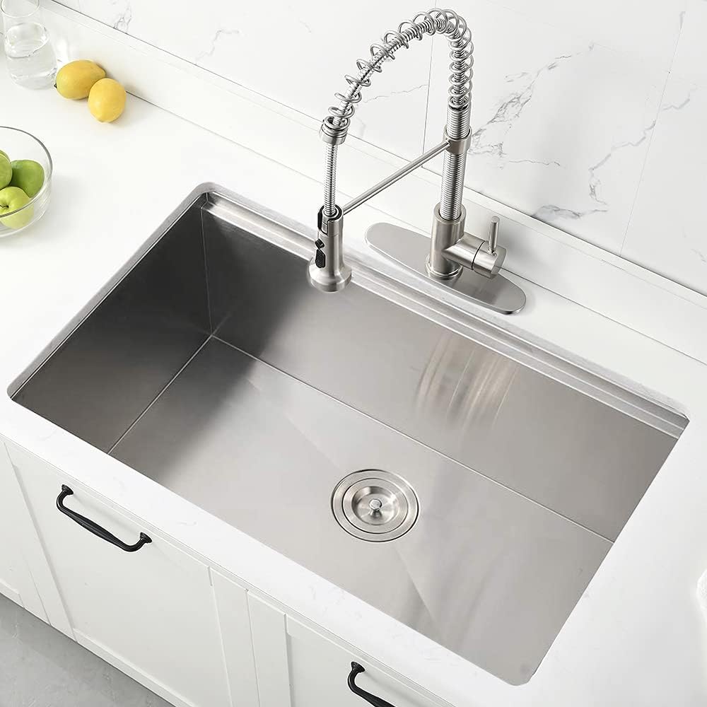 30x19 Inch Undermount Stainless Steel Kitchen Sink Workstation - 16 Gauge Commercial Grade Deep Single Bowl Sink with Cutting Board | Perfect for Restaurants, Food Prep & Busy Home Kitchens