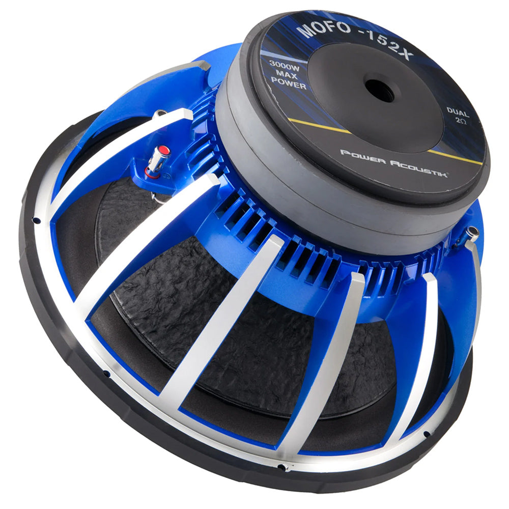 Power Acoustik MOFO 152X 15 Inch Dual 2 Ohm MOFO Series Car Subwoofer - High Performance Bass for Car Audio Systems & Home Theater