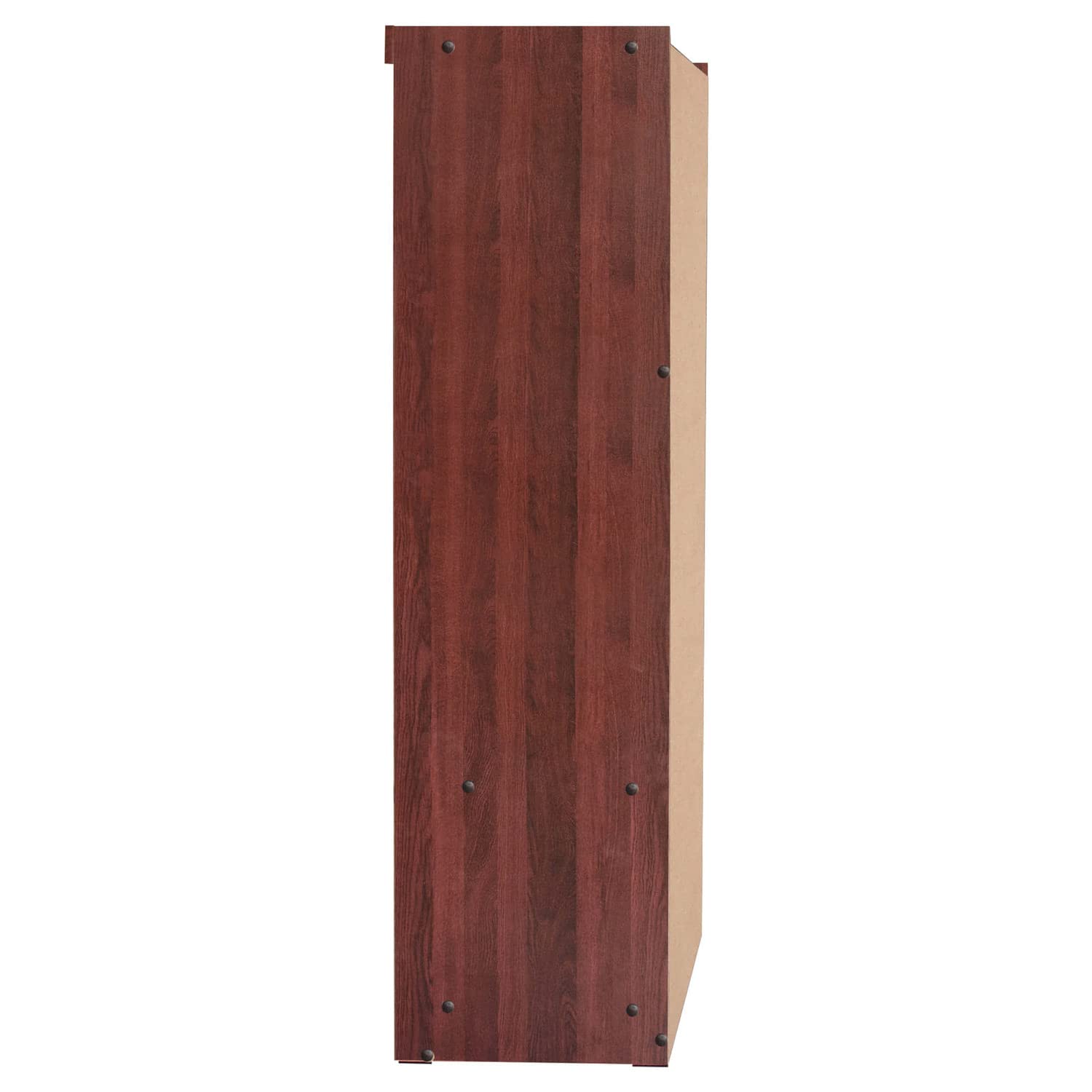 Modern Wood Double Sliding Door Wardrobe - Mahogany Finish | Spacious Storage for Bedroom, Walk-in Closet & Guest Room Organization