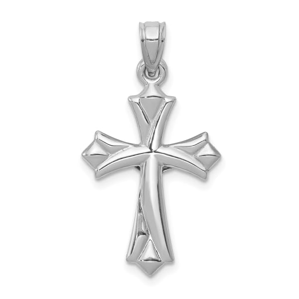 14K Solid White Gold Reversible Jesus Christ Crucifix Necklace - Holy Cross Pendant for Women & Men - Religious Jewelry Gift for Baptism, Confirmation & Daily Wear