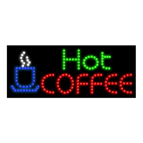 Hot Coffee LED Dots Sign #21422 - Retro Cafe Neon Bar Decor for Home, Office, and Restaurant Lighting