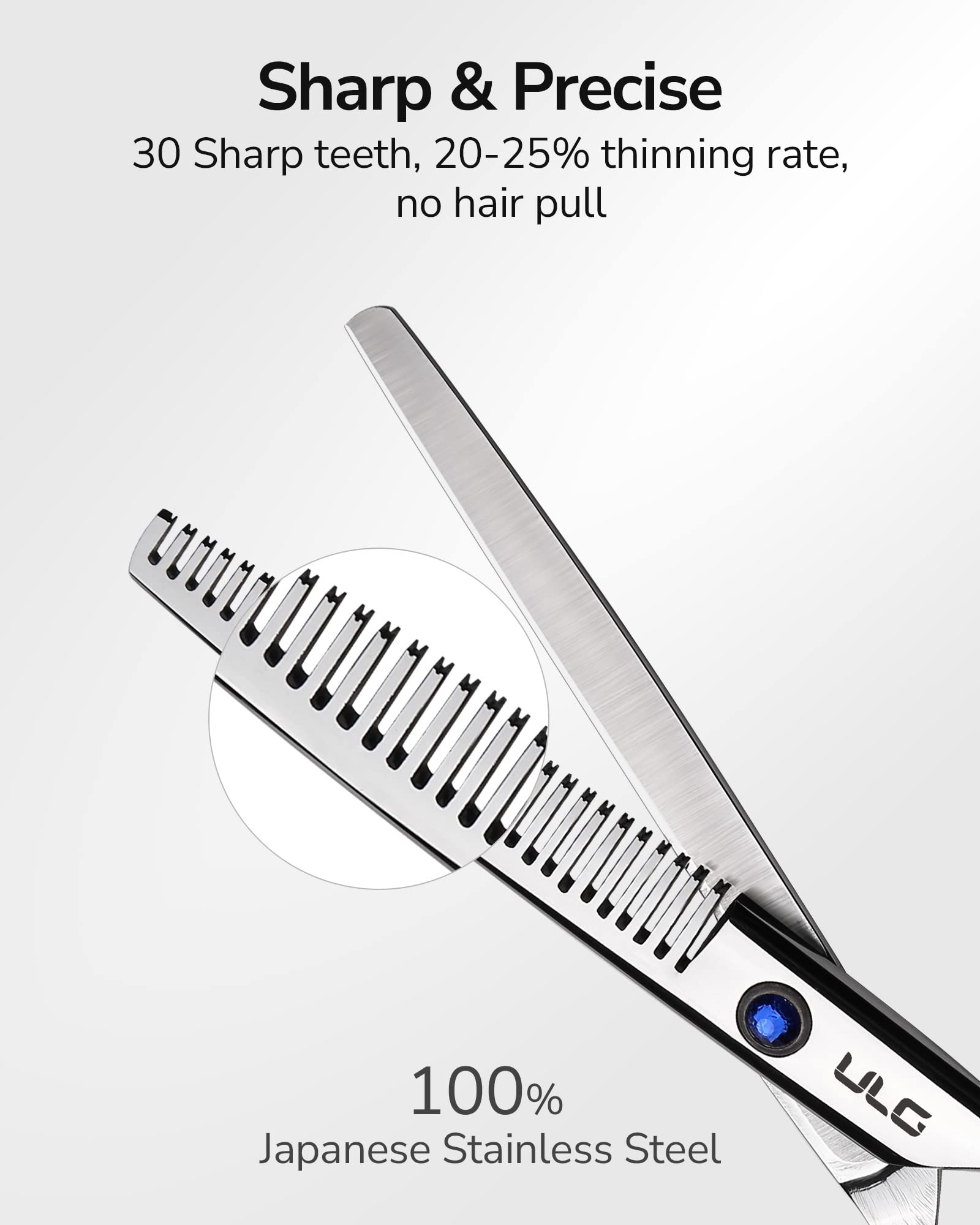 Professional Hair Thinning Scissors 6.5 Inch - Japanese Stainless Steel Texturizing Shears for Barber, Salon & Home Haircutting | Perfect for Layering, Thinning & Styling Hair