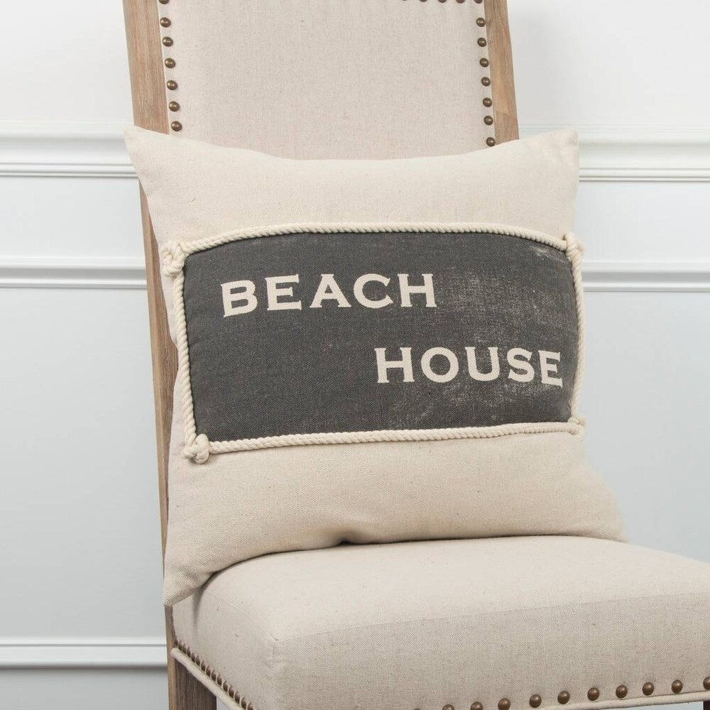 Beach House Pillow - Soft Coastal Decorative Throw Pillow for Sofa, Bed & Porch - Perfect for Beachfront Homes, Vacation Rentals & Coastal Decor
