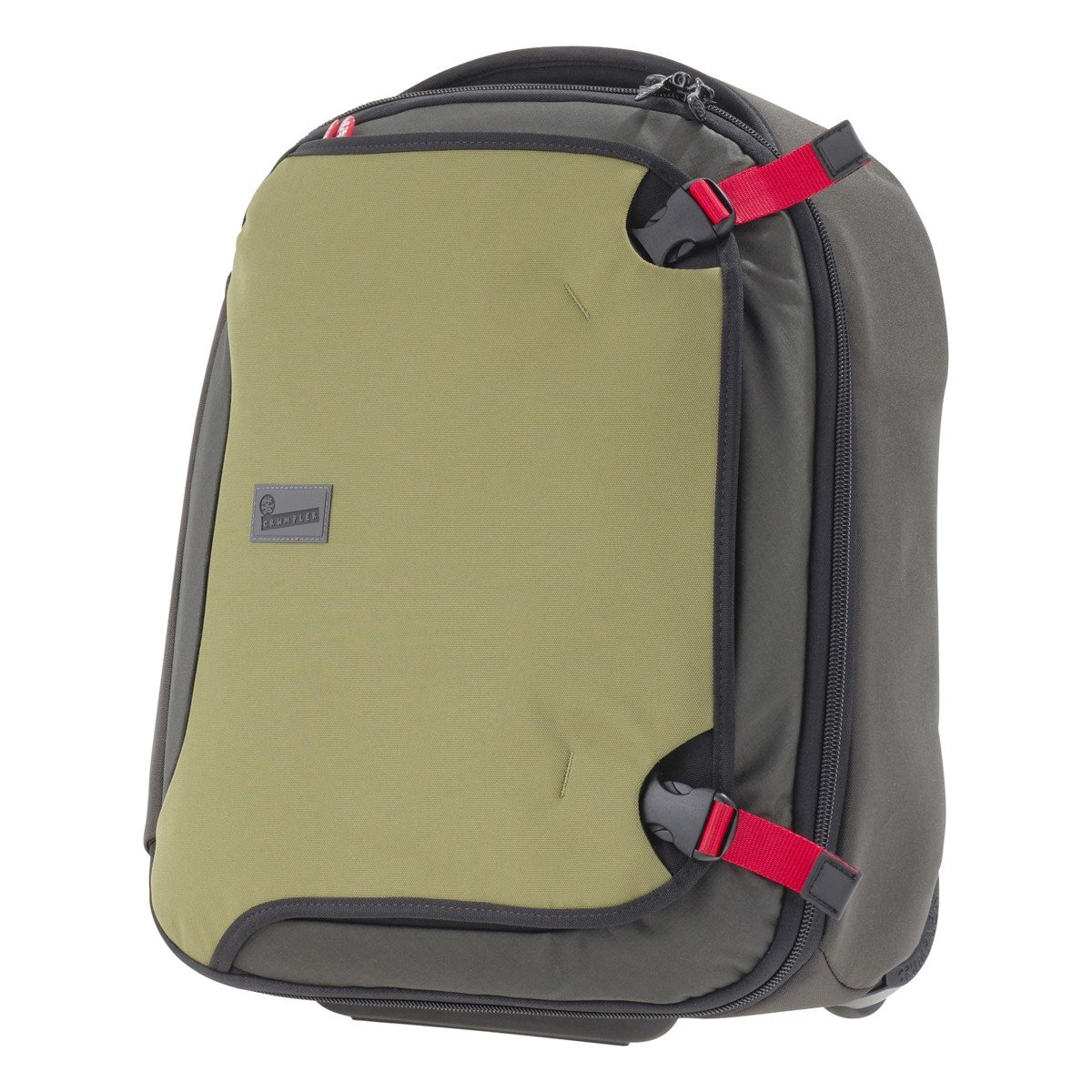 Crumpler The Dry Red No 3 Two Wheel Cabin Luggage - Black Carry On Suitcase for Business Travel & Weekend Getaways | Durable Spinner Luggage with Water-Resistant Fabric