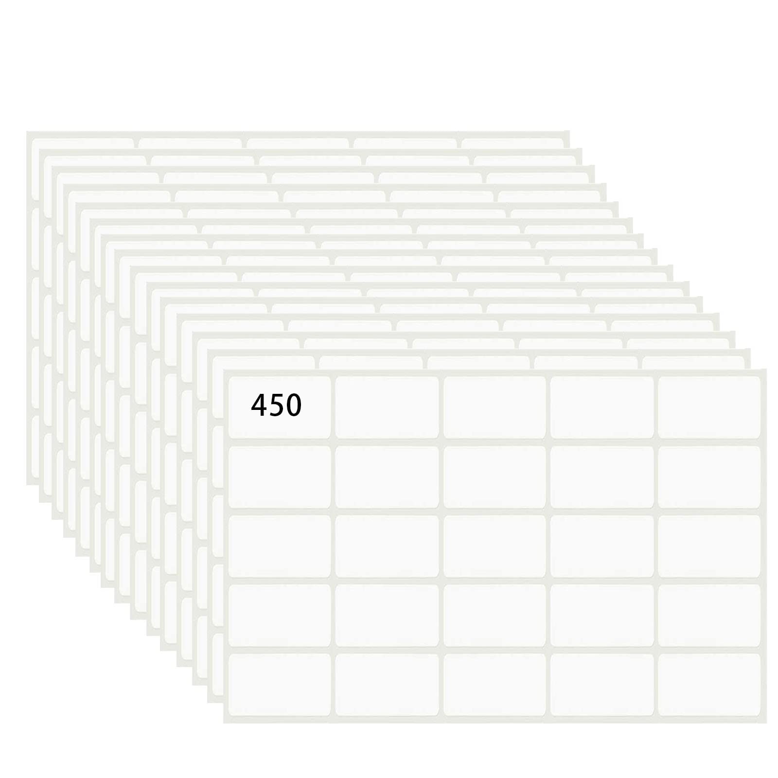HOSSIAN 1x1.7 Inch White File Folder Labels - 450 Pack for Office Organization