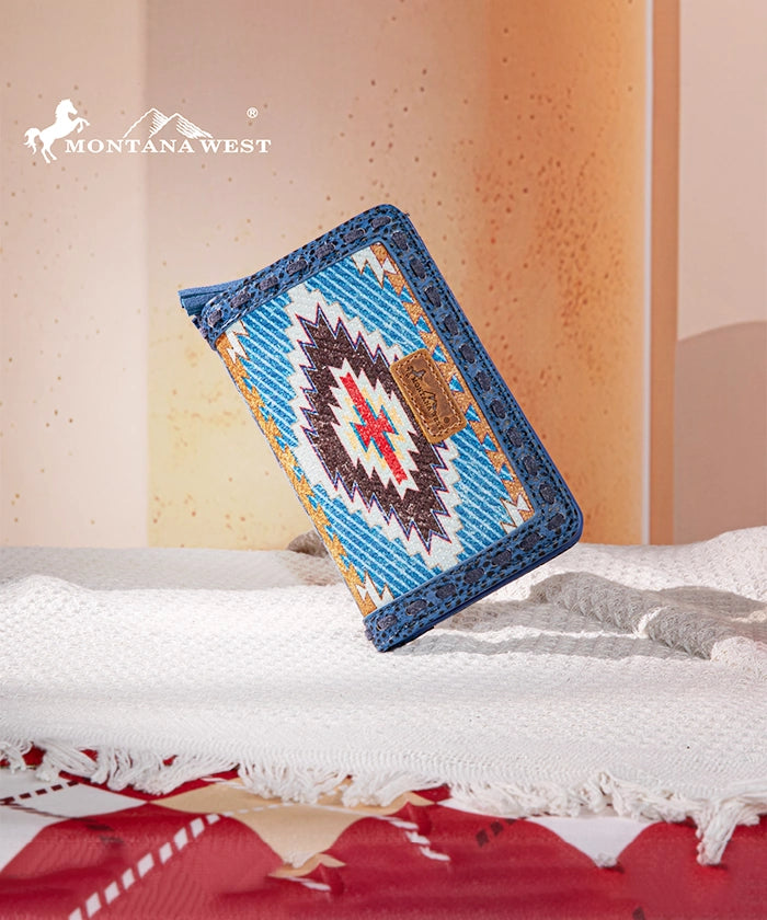 Montana West Aztec Printed Wallet for Women - Stylish Crossbody Phone Wallet with RFID Protection - Perfect for Travel, Shopping, and Everyday Use