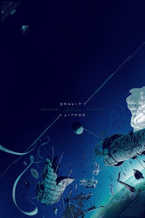 Gravity Kevin Tong Art Print Poster - Vintage Sci-Fi Space Wall Decor for Living Room, Bedroom & Office