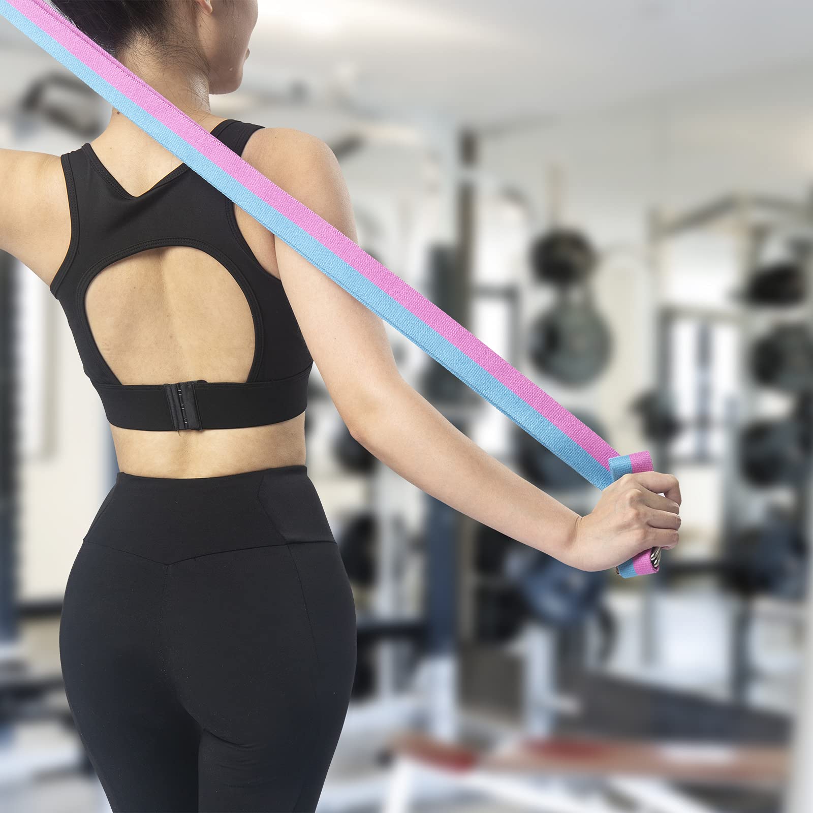 Yoga Strap with Adjustable D-Ring Buckle - 6/8/10 Feet Durable Soft Exercise Belt for Stretching, Flexibility & Strength Training - Ideal for Yoga, Pilates, Dance, Physical Therapy, Home Gym & Travel Fitness