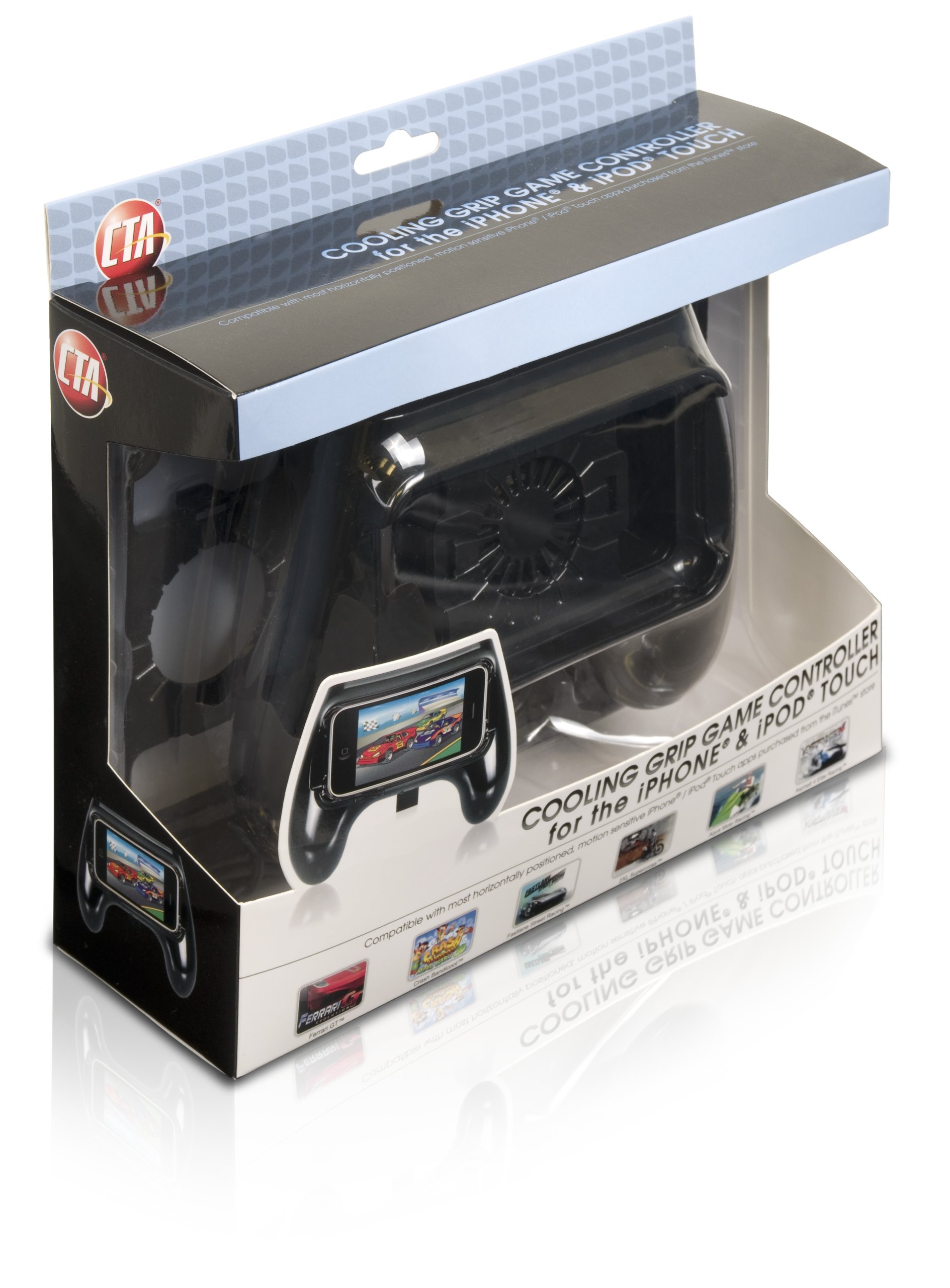 CTA Digital Cooling Fan Grip for iPhone & iPod Touch - Ergonomic Handle with Built-in Fan for Gaming & Long Usage Sessions