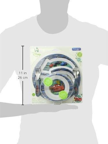Disney Pixar Cars Toddler Dinnerware Set - 4-Piece Plates & Utensils for Kids | Fun Mealtime Essentials for Boys | Perfect for Birthday Gifts & Preschool Lunch
