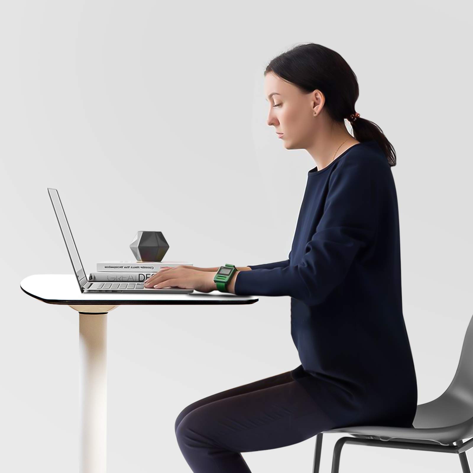 Adjustable Height Mobile Standing Desk with Wheels - Pneumatic Laptop Workstation (29.5