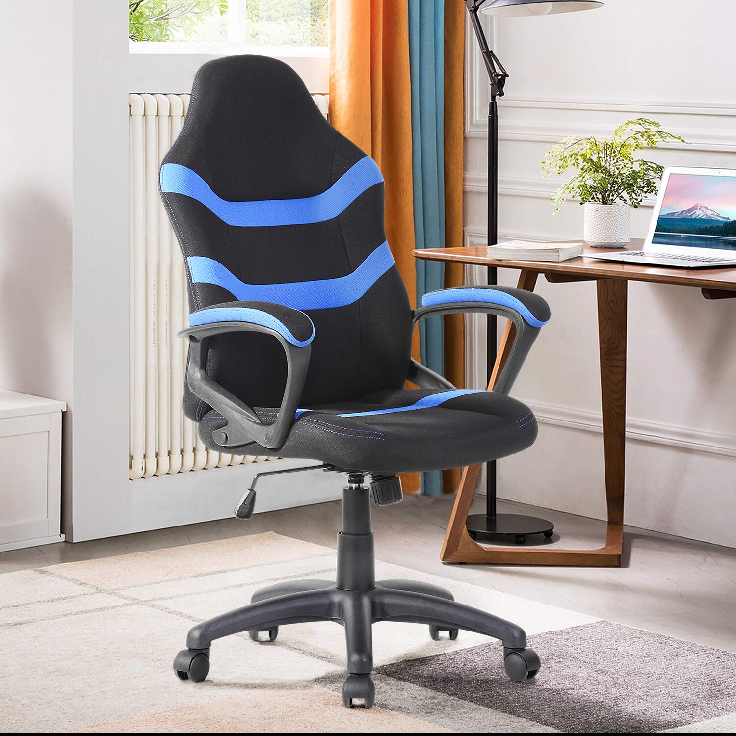 Ergonomic Gaming & Office Chair - High Back Computer Desk Chair with Lumbar Support, Adjustable Swivel Task Chair for PC Gaming, Work & Home Office (Blue) | Perfect for Gamers, Remote Workers & Students