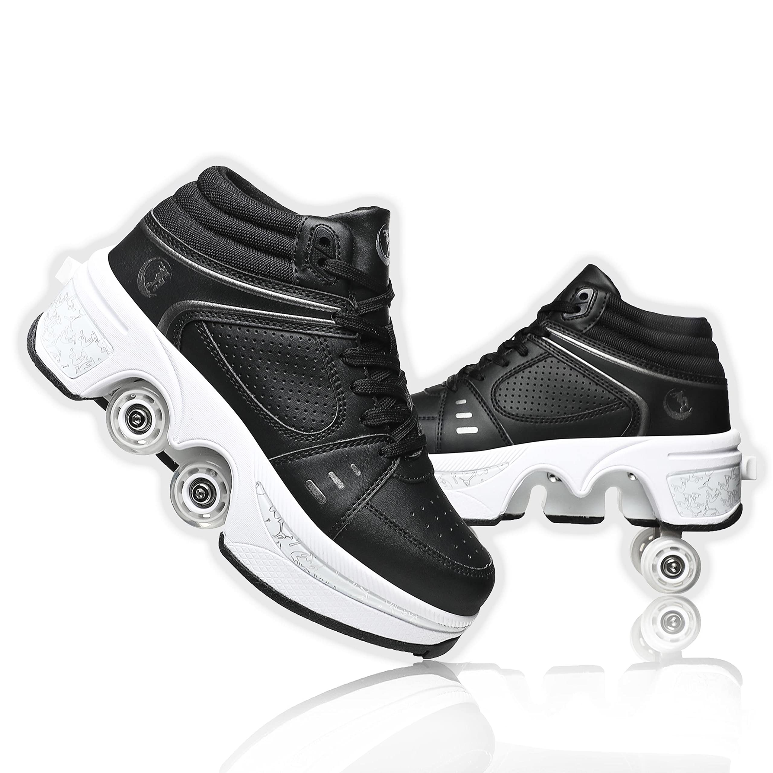 Best Women's & Kids Roller Skate Shoes - Convertible 4-Wheel Sneakers for Outdoor Skating | Perfect for Girls & Boys | Fun for Parks, Rinks & Backyard Play