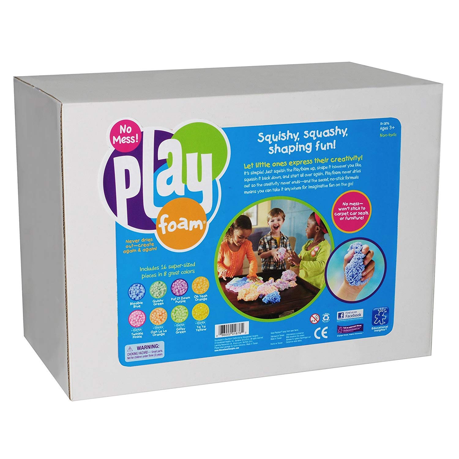 Educational Insights Non-Toxic Playfoam Class Pack of 16 - Safe Sensory Play for Kids, Classroom & Homeschool Supplies, Teacher Must Haves, Back to School Essentials - Perfect for STEM Activities, Art Projects & Stress Relief