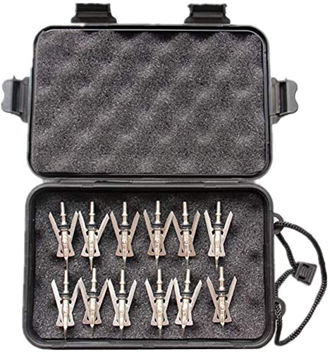 Plastic Broadheads Storage Box - Portable & Convenient Black Broadhead Organizer Case with Flashlight Holder | Perfect for Hunting, Archery & Outdoor Adventures