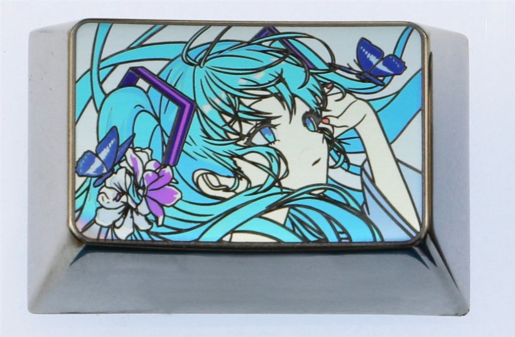 Hatsune Miku 1.5U Titanium Alloy Keycap - Custom Anime Keyboard Key for Mechanical Switches (Cherry MX, Gateron) - Perfect for Gaming, Typing & Anime-Themed PC Setup