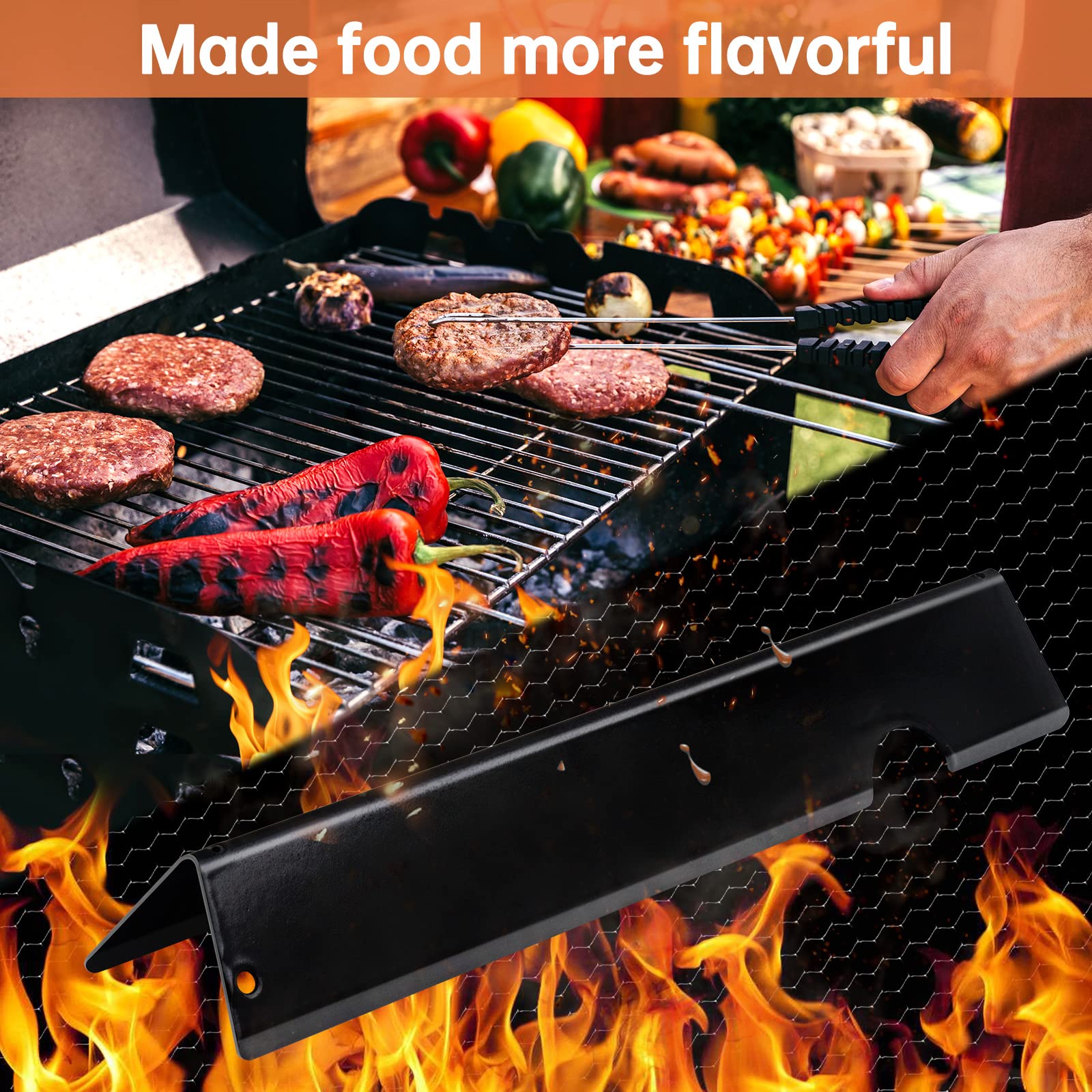 Weber Genesis II Flavorizer Bars & Heat Deflector Replacement Set (3+5 Pack) - Durable Grill Accessories for BBQ, Smoking & Outdoor Cooking