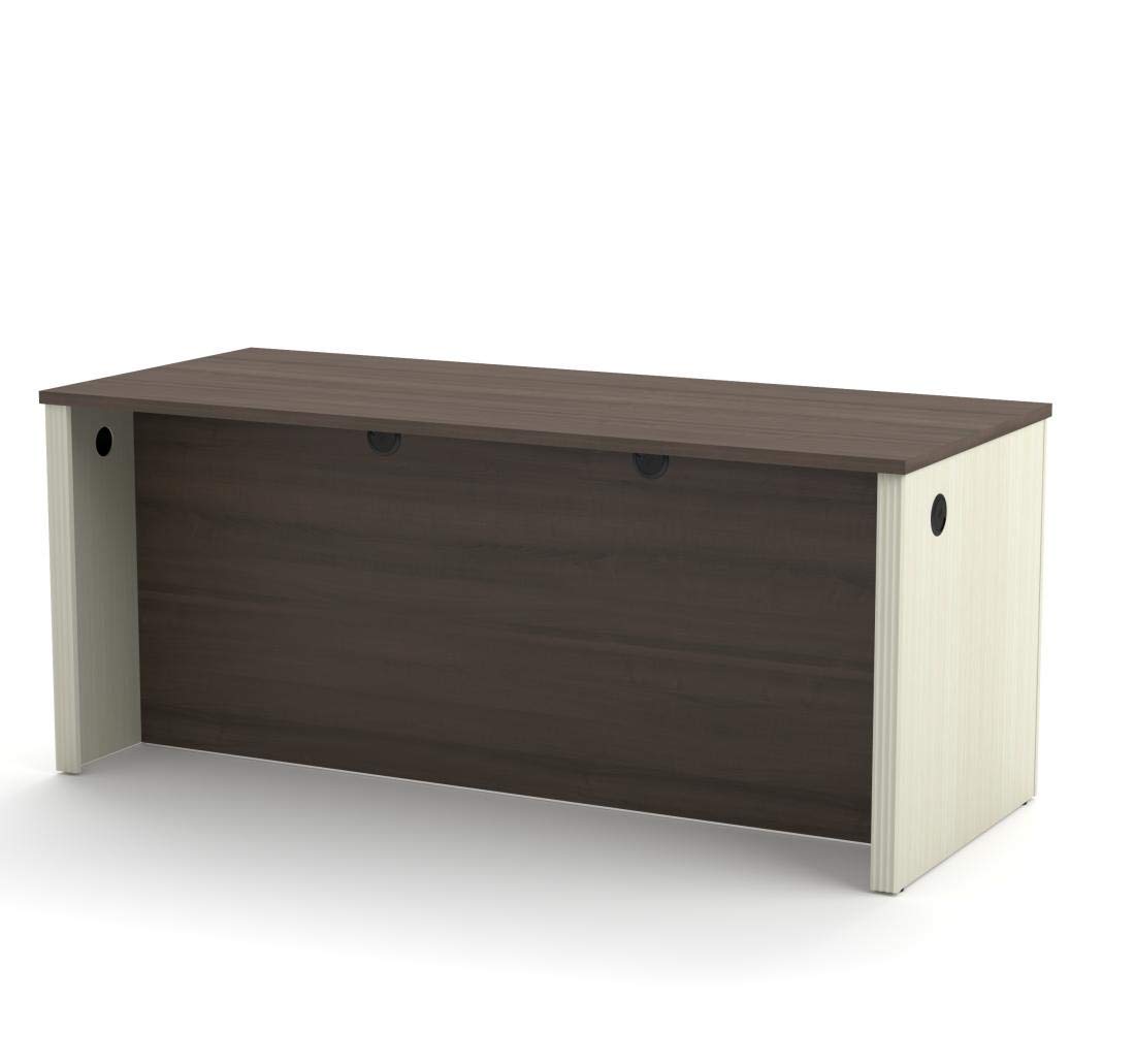 Bestar Prestige + 72W White Chocolate & Antigua Computer Desk - Modern Home Office Furniture for Work & Study | Perfect for Small Spaces & Remote Work