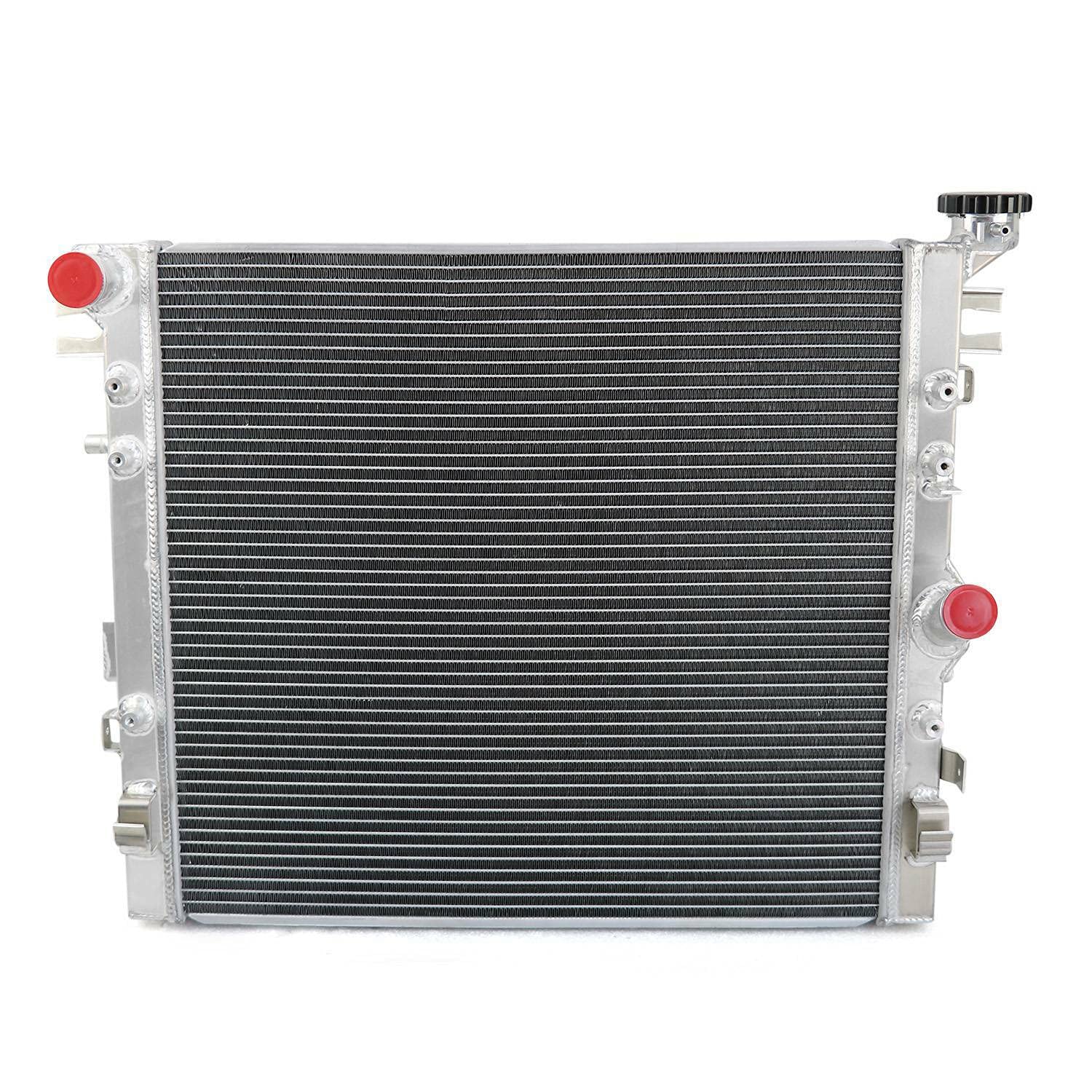 ECMRAD Aluminum Radiator with Fan & Shroud Kit - Compatible with 2007-2018 Jeep Wrangler JK/JKU Unlimited Sahara Rubicon (3.8L 3.6L V6) - Fits Automatic & Manual Transmission - Perfect for Off-Roading, Overheating Issues & Engine Cooling Upgrades