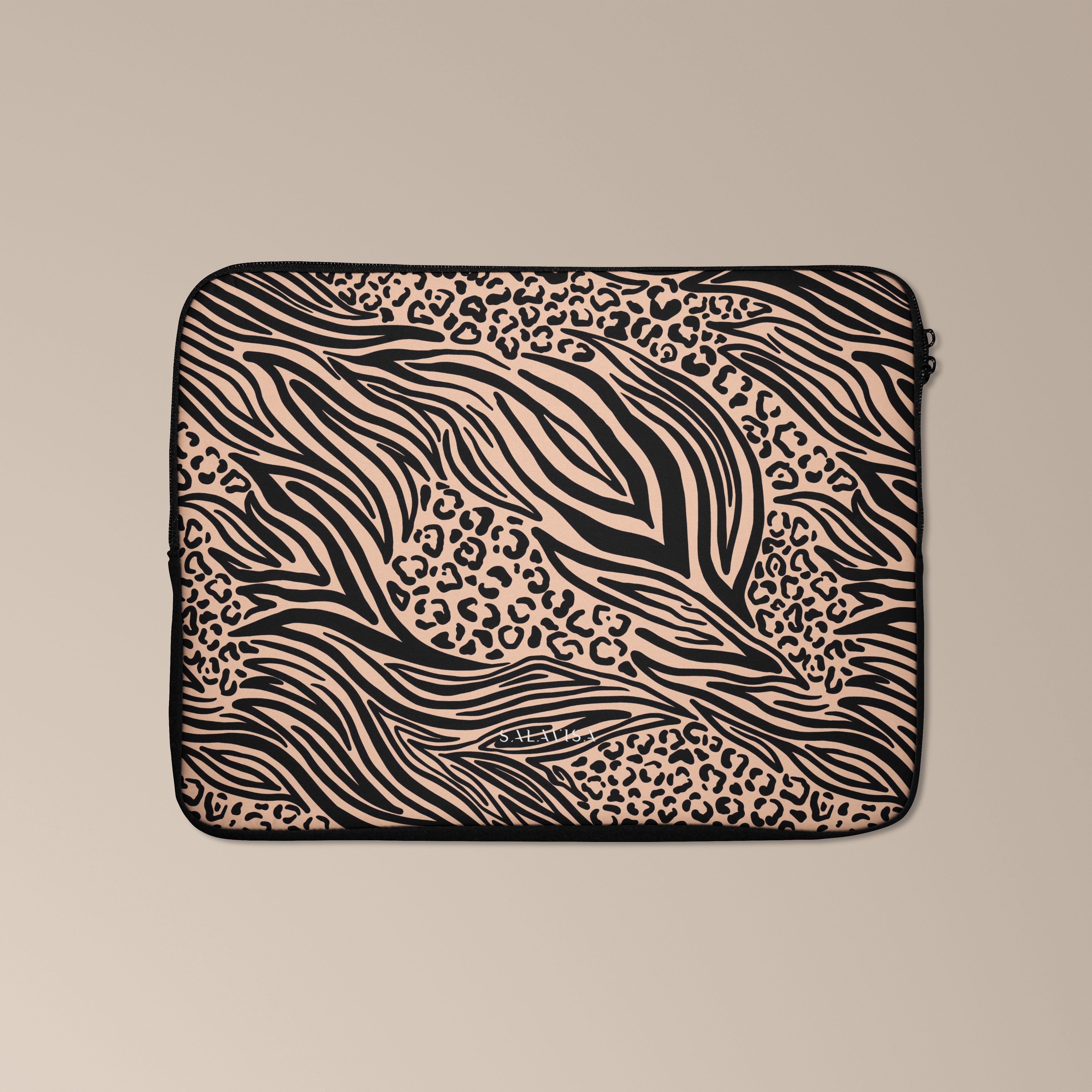 Premium Light Zebra Print Laptop Sleeve - 13-15 Inch Protective Case for MacBook Air/Pro - Stylish & Durable Computer Bag for Work, School & Travel Accessories
