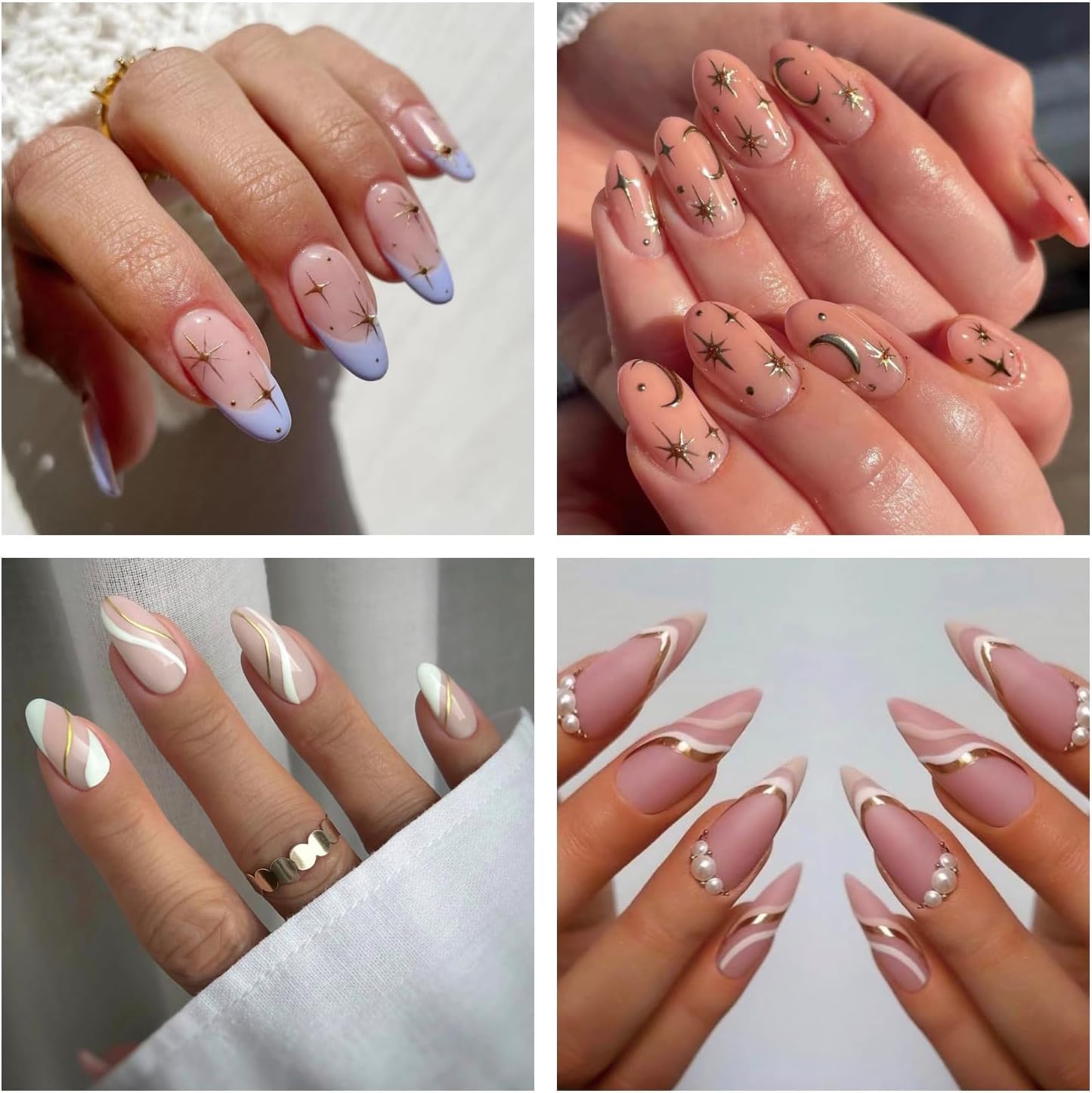 Hyzone Gold Nail Stickers for Nail Art - 30 Sheets 3D Self-Adhesive Nail Decals with Metallic Gold Designs | Perfect for Women's Manicure, Wedding, Party & Concert Nail Decorations | Easy Application for Special Occasions & Everyday Glam