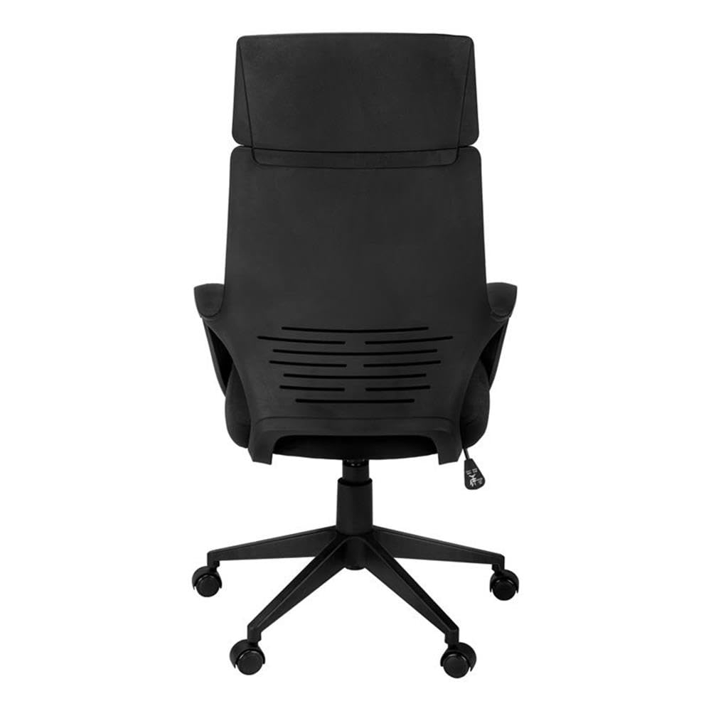 Monarch Specialties Ergonomic Office Chair - Black Mesh Back, Adjustable Height, Swivel & Rolling Wheels for Home & Office Workspace Comfort