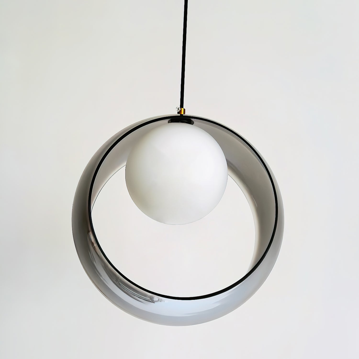 Iridescent Globe Pendant Lamp - Modern Glass Hanging Light Fixture for Living Room, Bedroom & Dining Room Decor