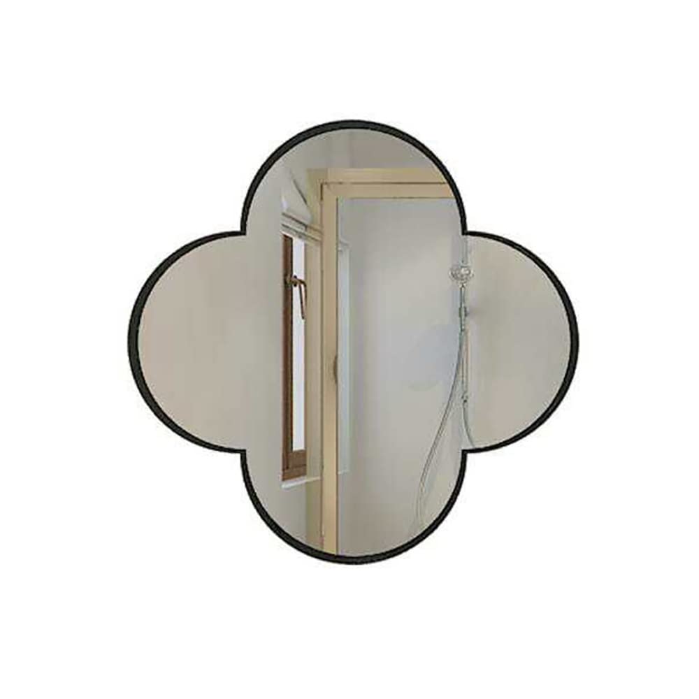 YYBB 24 Inch Modern Gold Frame Bathroom Mirror - Wall Mounted Decorative Vanity Mirror for Bathroom, Living Room & Bedroom - 40x40cm Black - Perfect for Makeup, Home Decor & Small Space Illusion
